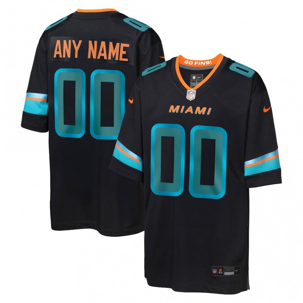 Youth Nike Pitch Blue Miami Dolphins 2025 Rivalries Collection Custom Game Jersey-GridironStore